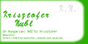 krisztofer nubl business card